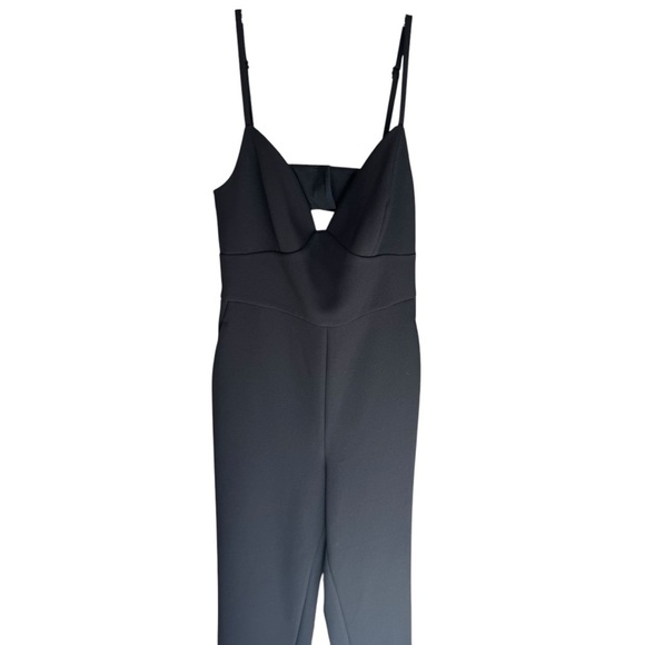 BCBG MaxAzaria - NWT Elegant Black Open Back Adjustable Strap Jumpsuit Sz S - Picture 4 of 10